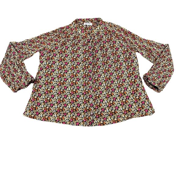 Olivia James The Label Tops - Olivia James The Label Floral Emory Blouse Womens Small Multicolor  Cotton